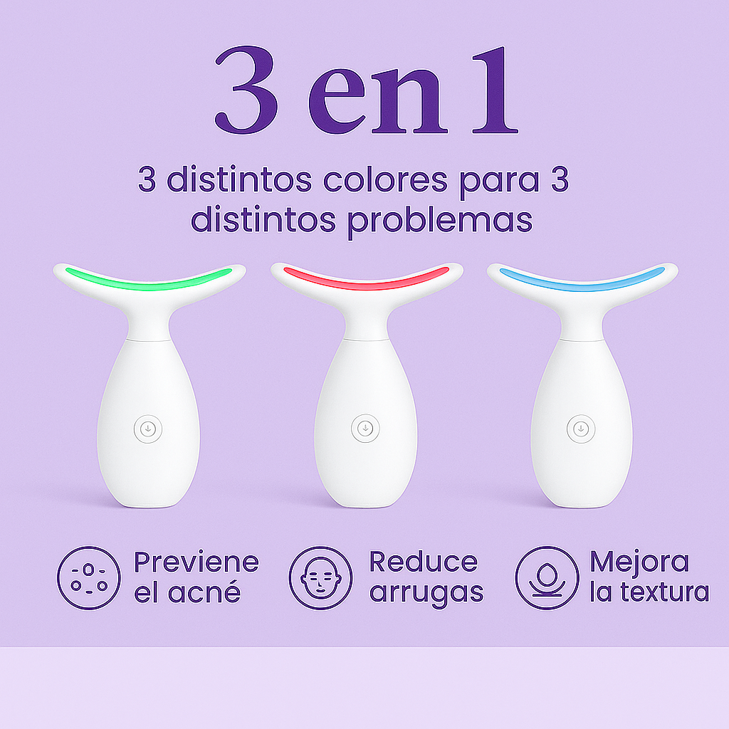 MASAJEADOR FACIAL™ Elimina arrugas, acné y papada 3 EN 1