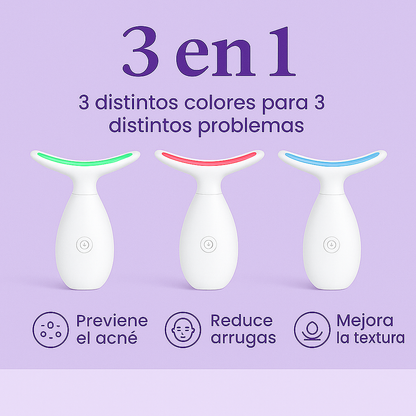 MASAJEADOR FACIAL™ Elimina arrugas, acné y papada 3 EN 1